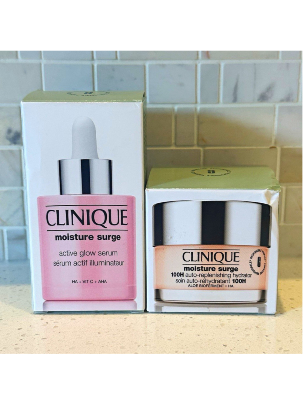 Clinique Moisture Surge ~ Glow Serum 1oz & Moisturizer 1.4oz | NEW IN BOX